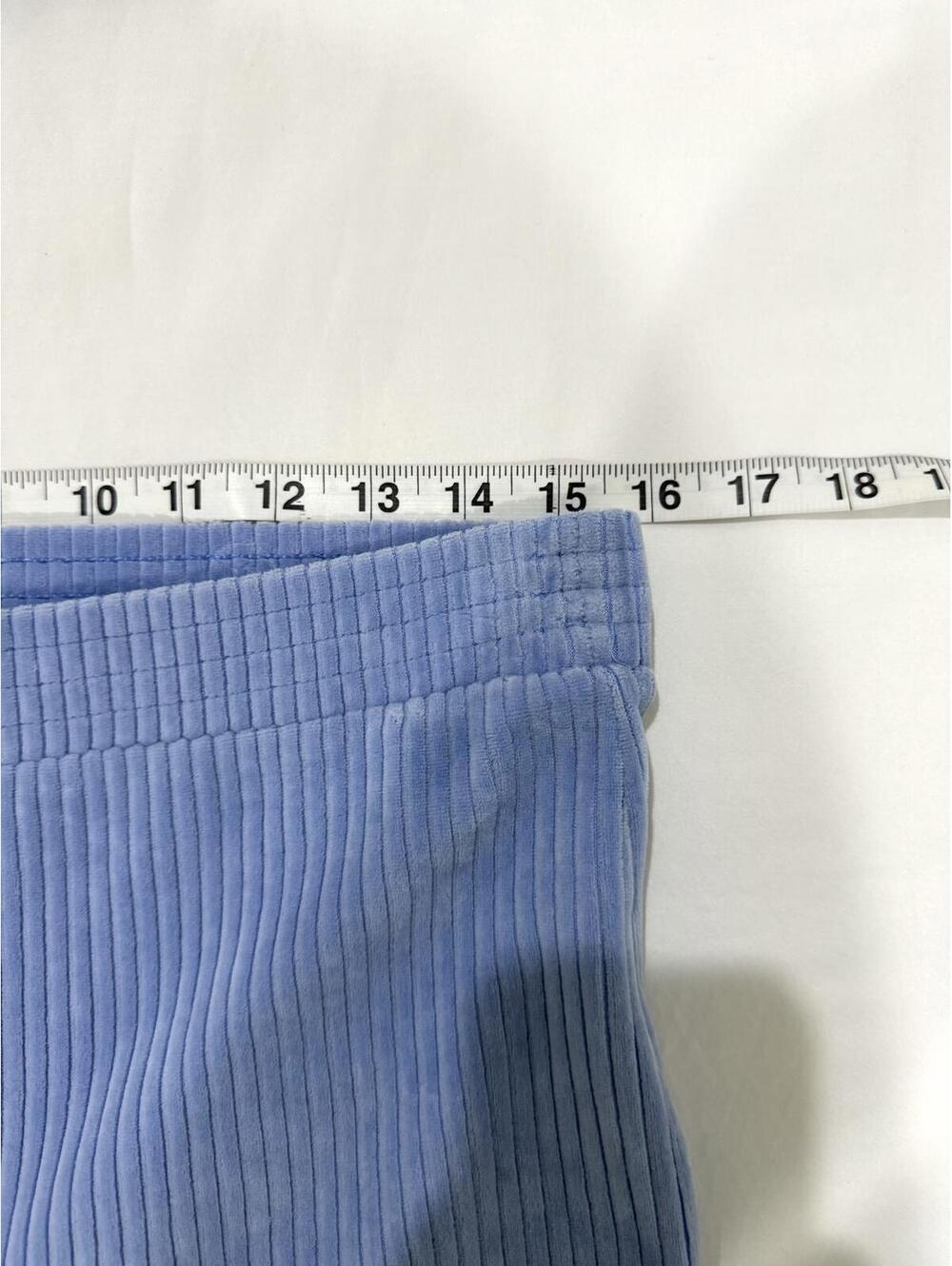Aerie Groove On Sky Blue Velour Ribbed High Waisted Flare Pants Large - Picture 9 of 9